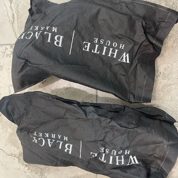 White House Black Market Black Patent Leather open toe cross front style heel - Picture 7 of 9